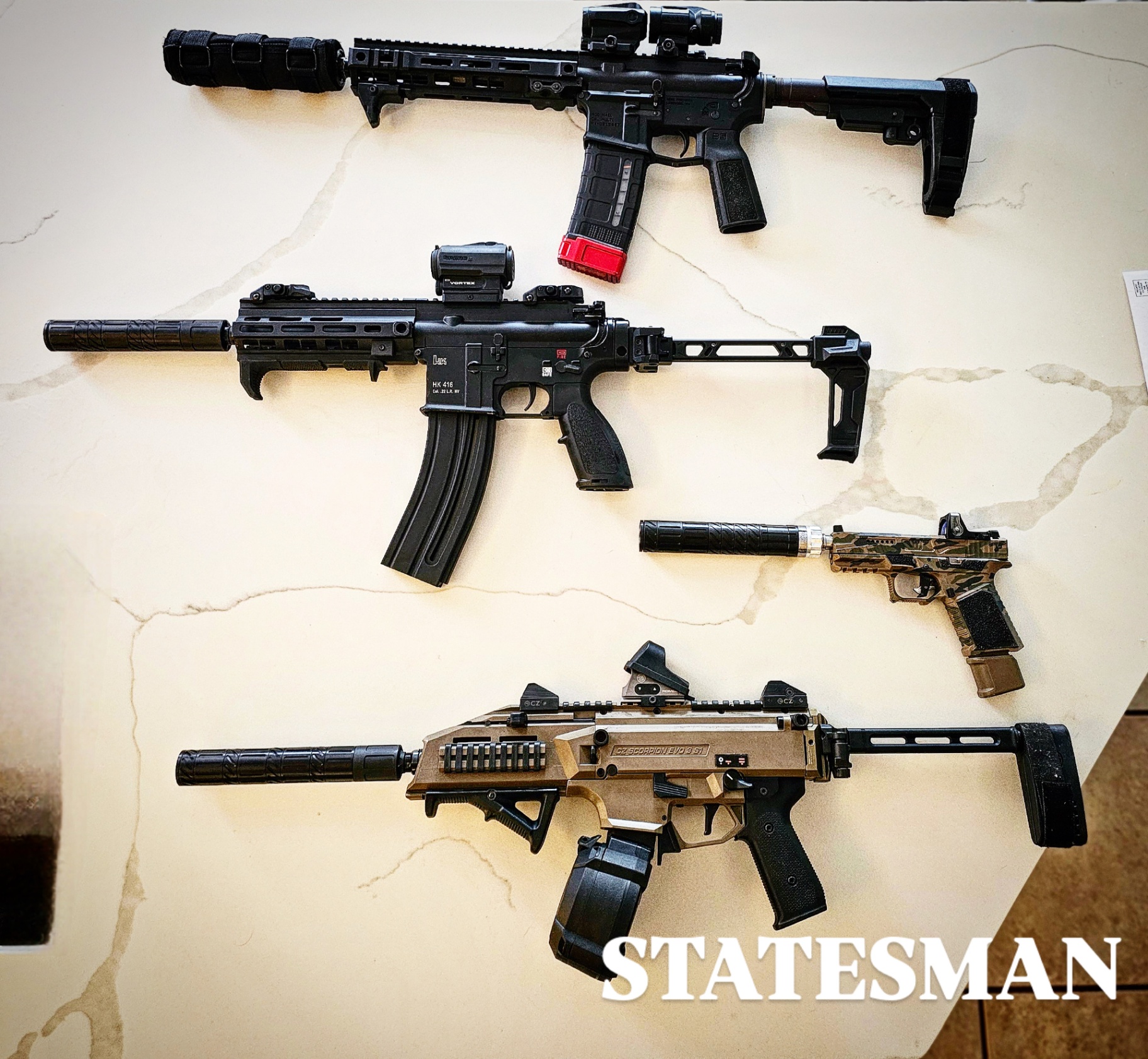 The lineup. Ready for the range.